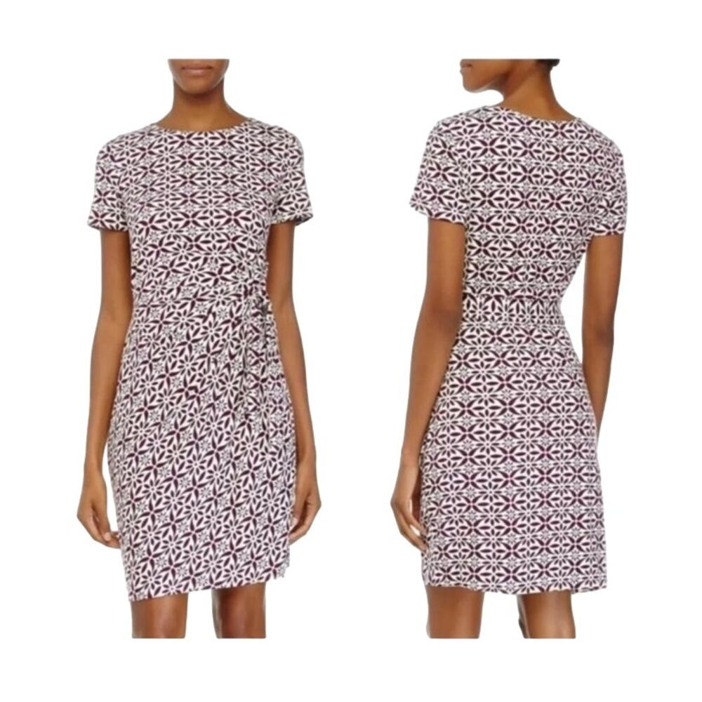 Diane von Furstenberg Mini Dress Faux Wrap Moroccan Purple Floral